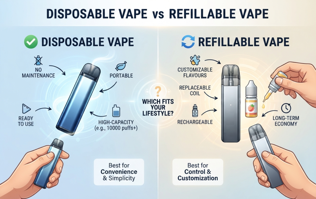 Disposable Vape vs Refillable Vape: Which Option Fits Your Lifestyle Better?